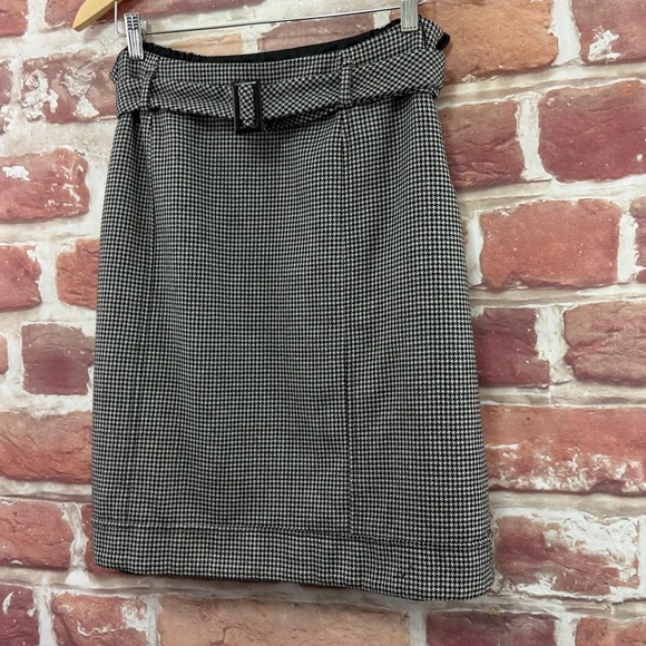 Vintage Talbots Skirt Womens 16WP Black White Wool Blend Houndstooth Career Work - Picture 3 of 9